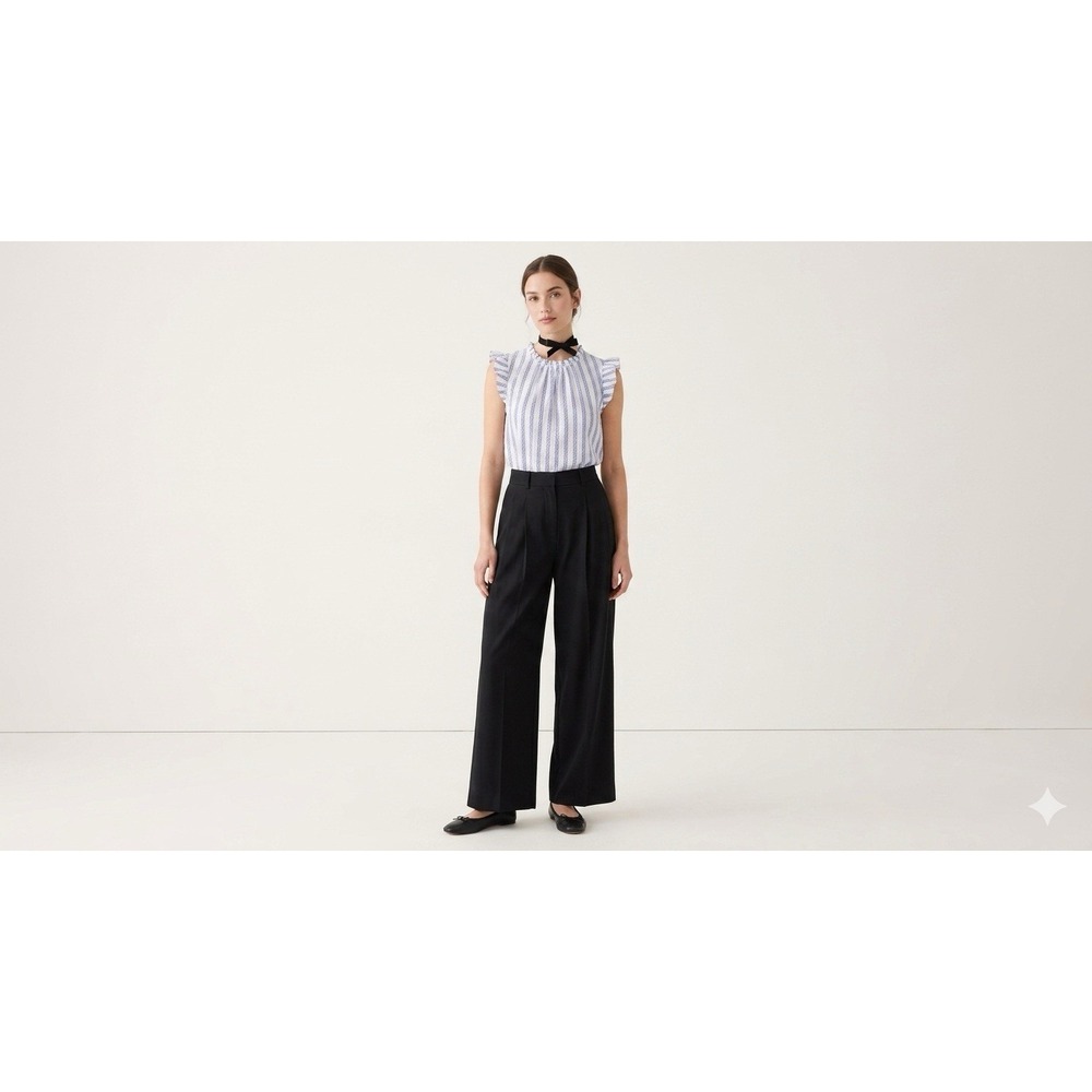 Isabella Sinclair Anthropologie Top S Striped Ruffle‎ Feminine Coastal